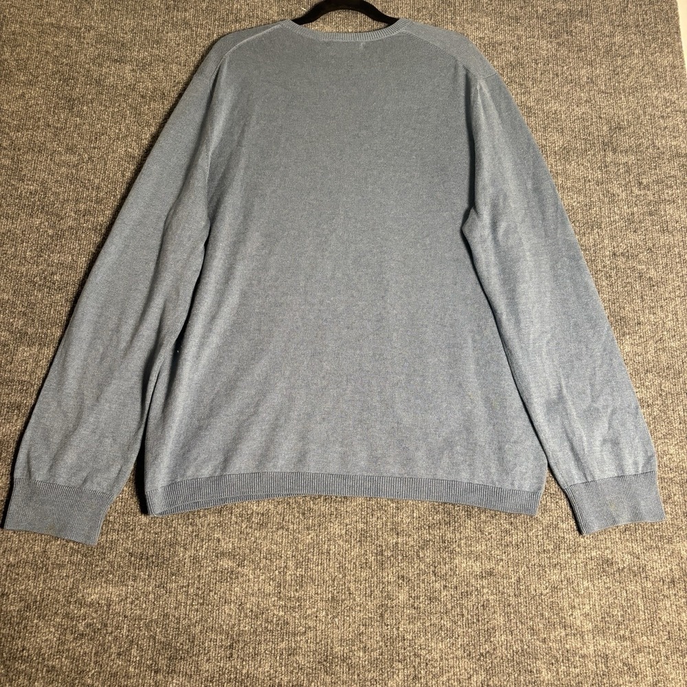 Banana Republic V-Neck Sweater Mens Tall XL Blue Silk Cashmere Pullover Luxury - Picture 2 of 9